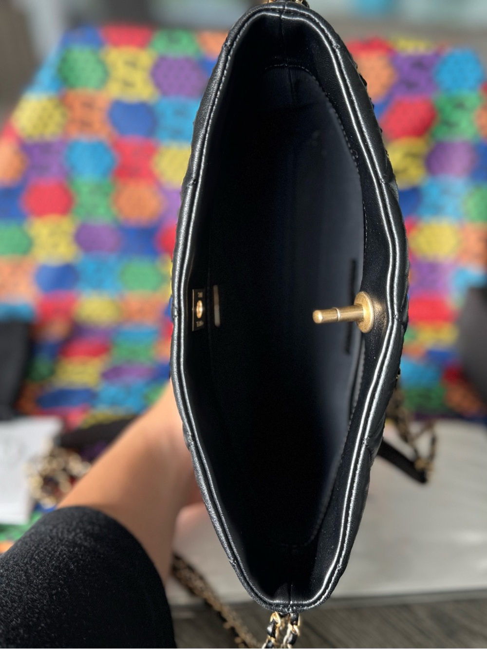 CHANEL Black Quilted Crossbody with Gold Hardware